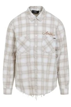 AMIRI | Amiri Bleach Effect Bandana Patch Flannel Shirt