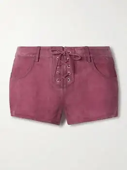 Isabel Marant | Vanel Lace-up Suede Shorts - Plum