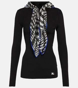 Burberry | Scarf-detail ribbed-knit sweater
