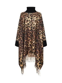 Dolce & Gabbana | Dolce & Gabbana Leopard Printed Fringed Poncho