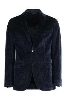 ETRO | Etro Paisley Printed Single-Breasted Velvet Blazer