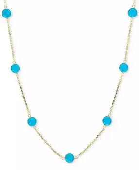 Effy | EFFY® Turquoise Collar Necklace in 14k Gold, 16" + 2" extender