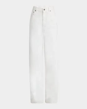 Chloé | High-Rise White Denim Wide-Leg Palazzo Pants