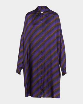 Dries Van Noten | Dasia Striped Satin Oversized Shirtdress
