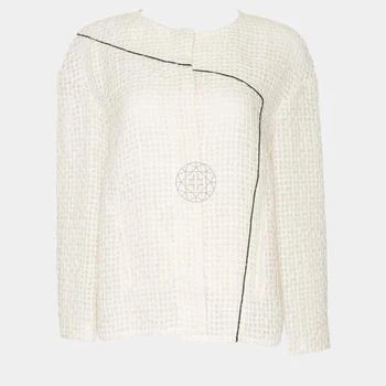 Chanel | Chanel Cream Monochrome Mesh Jacket L