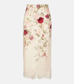 Zimmermann | Hypnotic floral linen pencil skirt