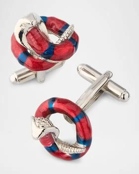 LINK UP Men's Cobra Coil Snake Cufflinks
