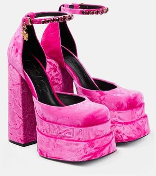 Versace | Medusa Aevitas velvet platform pumps