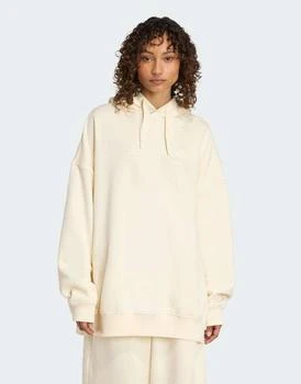 adidas Originals Essentials linear hoodie oversized in cream white