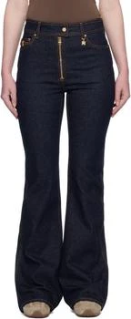 AMIRI | Navy Zip Up Flare Jeans