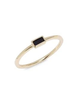 Saks Fifth Avenue | 14K Yellow Gold & 0.08 TCW Onyx Ring