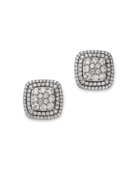 Bloomingdale's | Diamond Halo Cluster Stud Earrings in 14K White Gold, 1.0 tcw