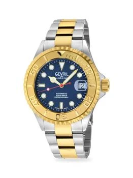 Gevril | Wall Street 39MM Two Tone Stainless Steel Analog Bracelet Watch