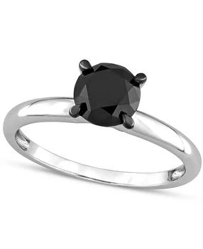 Macy's | Black Diamond Solitaire Engagement Ring (1-1/2 ct. t.w.) in 14k White or Yellow Gold