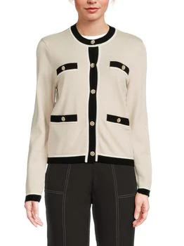 Contrast Trim Cardigan