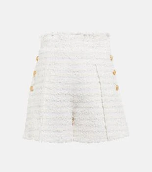 Balmain | High-rise tweed shorts