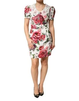 Dolce & Gabbana | Floral Embellished Sheath Mini Women's Dress