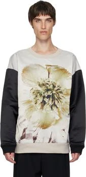 Dries Van Noten | Off-White 
Black Paneled Sweatshirt