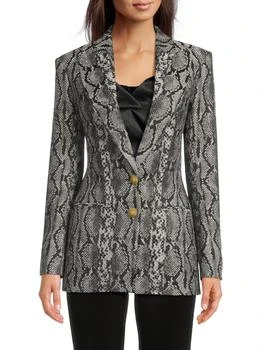 Balmain | Snake-Embossed Notch-Lapel Blazer