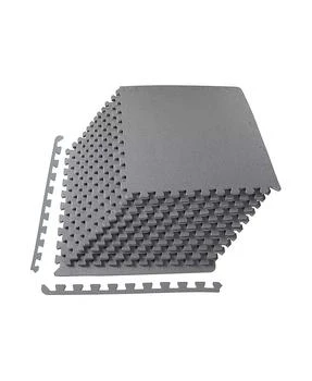 BalanceFrom Fitness 48 Sq Ft Interlocking EVA Foam Exercise Mat Tiles, Gray