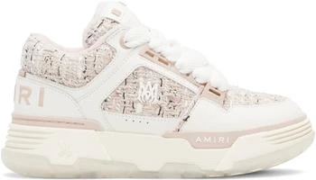 AMIRI | White 
Pink Bouclé MA-1 Sneakers