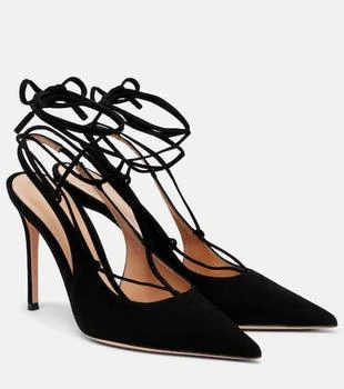Gianvito Rossi | 95 suede lace-up slingback pumps