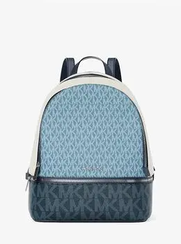 Michael Kors Rhea Medium Color-Block Signature Logo Backpack