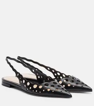 Gianvito Rossi | Cutout leather slingback flats
