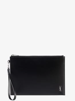 Yves Saint Laurent | Leather clutch with Monogram detail