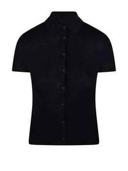 Balenciaga | Balenciaga Short-Sleeved Rib-Knit Top