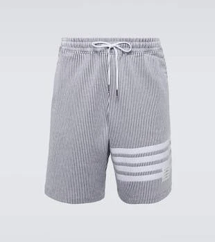 Thom Browne | 4-Bar striped seersucker cotton shorts