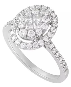 Macy's | Diamond Halo Cluster Ring (1 ct. t.w.) in 10k White Gold