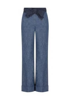 Valentino | Valentino	Bow Detailed Turn-Up Hem Jeans