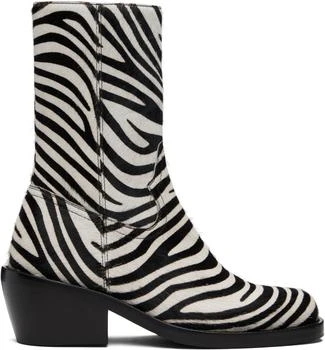 Dries Van Noten | Black 
White Zip Boots