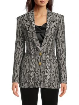 Balmain | Snake-Embossed Notch-Lapel Blazer