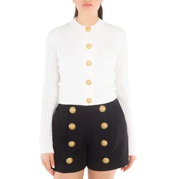 Ribbed-Knit Cropped Cardigan