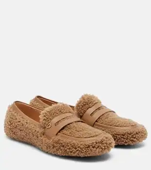 Gianvito Rossi | Leather-trimmed shearling loafers