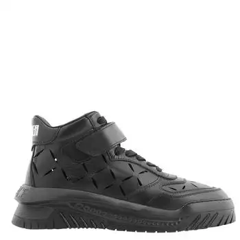 Versace | Versace Men's Black / Palladium Odissea High Top Sneakers, Brand Size 42 ( US Size 9 )