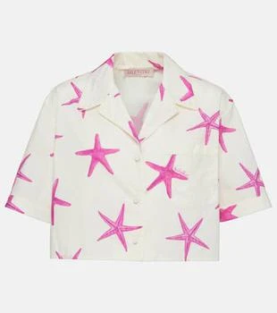 Valentino | Starfish cropped cotton poplin shirt