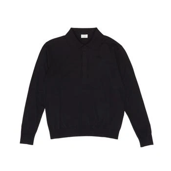 Yves Saint Laurent | Saint Laurent Button Detailed Ribbed-Knit Polo Shirt
