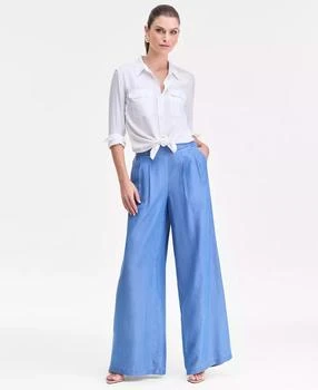 Women's High-Rise Pleated Pull-On Wide-Leg Pants, Macy's Exclusive