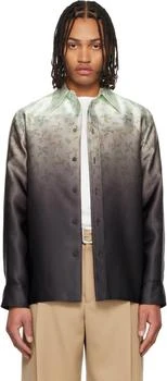 Jil Sander | Green 
Black Floral Shirt