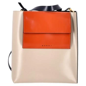 Marni | Museo Small Tote Bag in Orange Leather
