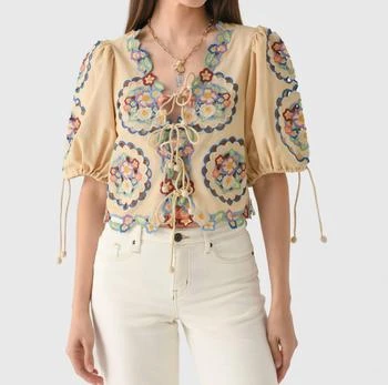 Sea - Melinda Embroidery Short Sleeve Top