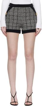 Balmain | Black & White Light Tweed Shorts