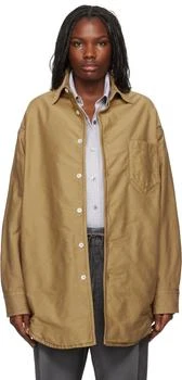 MAISON MARGIELA | Brown Padded Satin Cotton Shirt