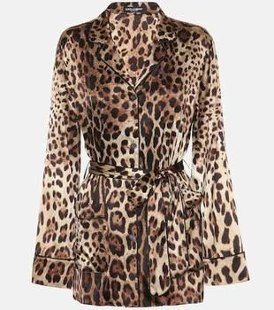 Dolce
Gabbana | Leopard-print stretch-silk satin top