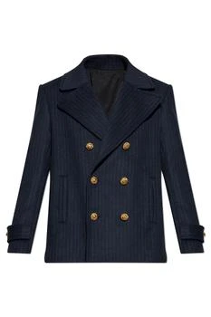 Balmain | Balmain Short Striped Pea Coat