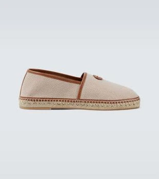 Valentino | VLogo leather-trimmed canvas espadrilles