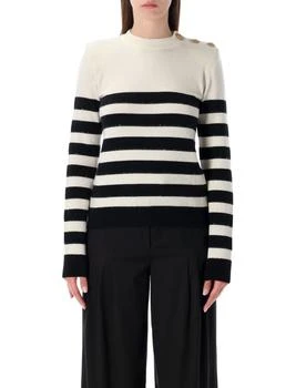 Balmain | Balmain Striped Buttoned Knit Jumper